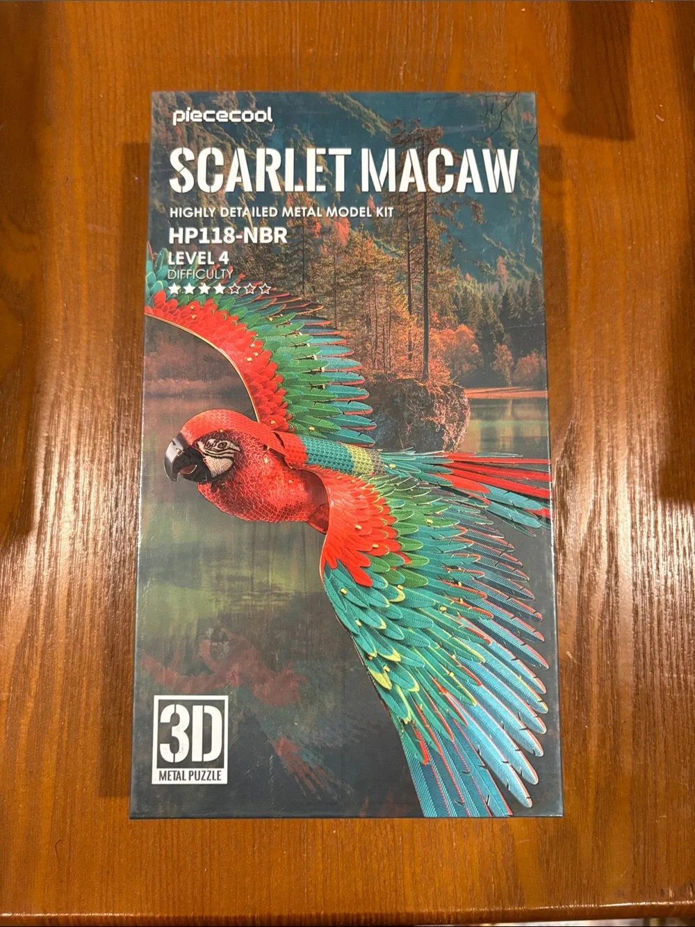 Scarlet Macaw 3D Metal Model Kit - Red & Green